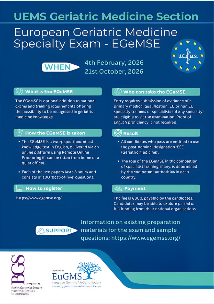 Examen Europeo de la Especialidad en Medicina Geriátrica (EGeMSE)